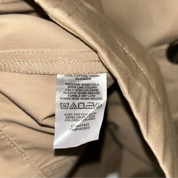 Loft Tan Short Cotton Trench Coat(Size 10) - Picture 7 of 9